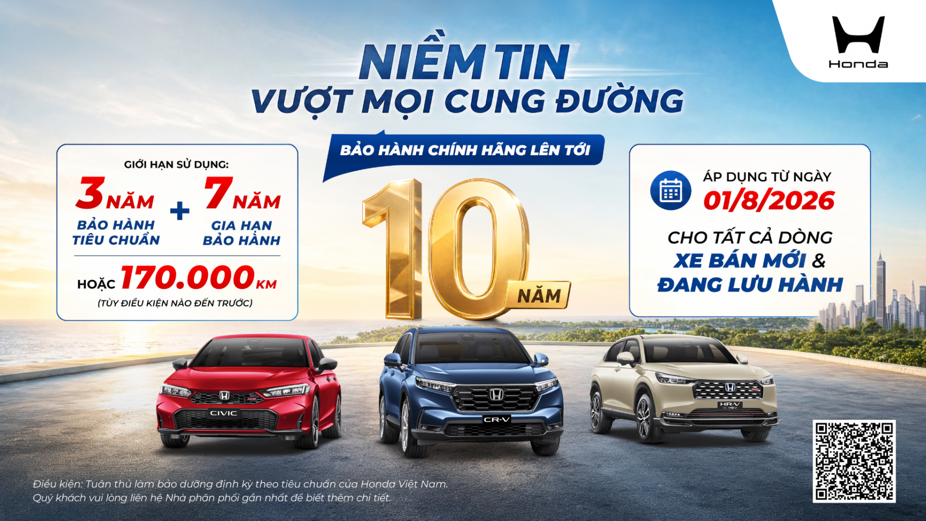 Honda Việt Nam giới thiệu chương trình bảo hành chính hãng lên tới 10 năm dành cho khách hàng Ôtô